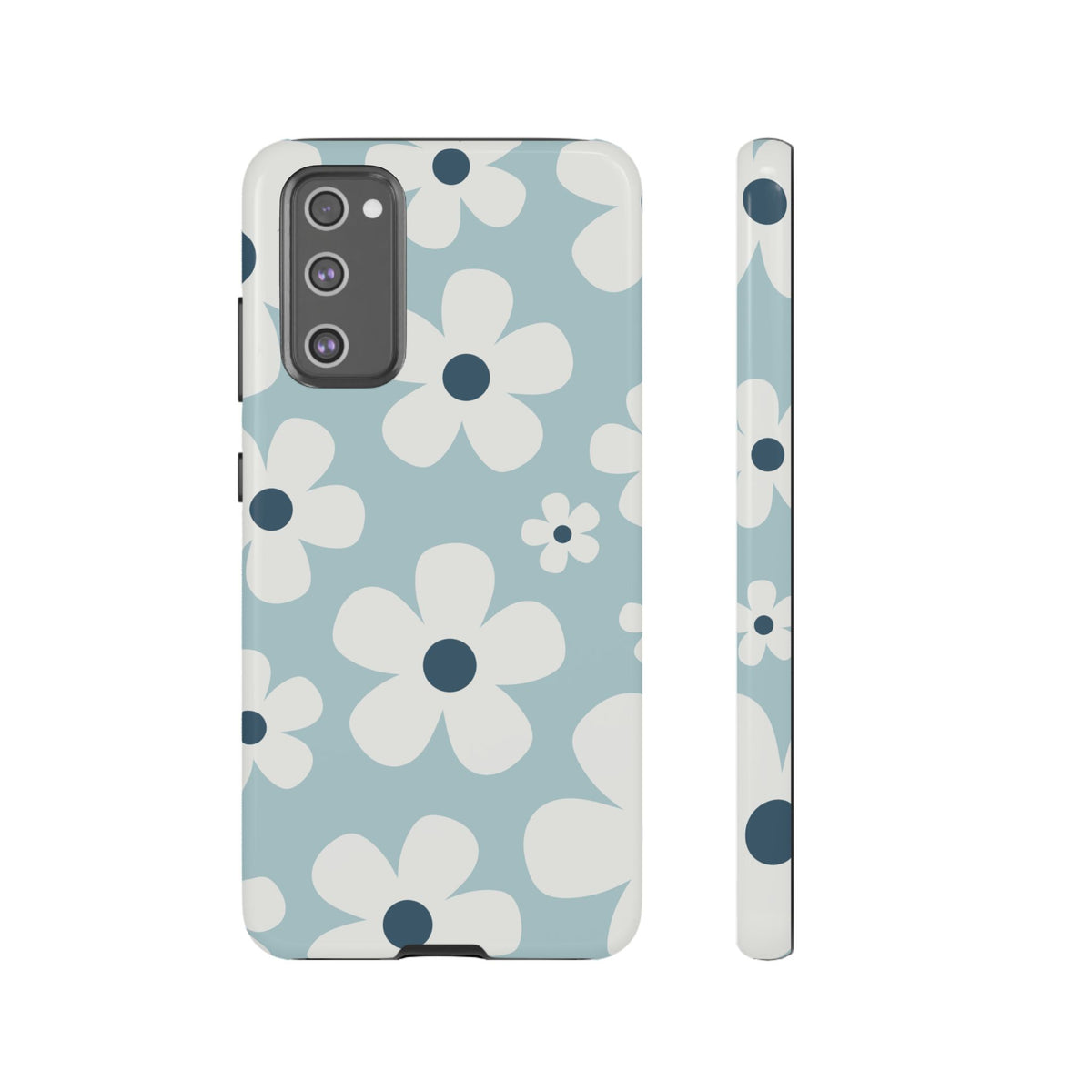 Cute Light Blue Daisy Pattern Phone Case - Blue Phone Case - Samsung Galaxy S20 FE / Glossy