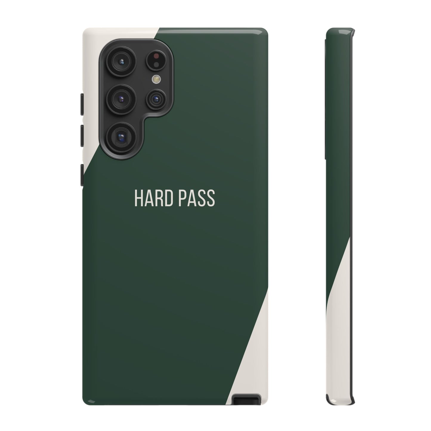 Samsung Galaxy S22 Ultra / Glossy Phone Case - Sassy Statement Case ’Hard Pass’ in Green & White