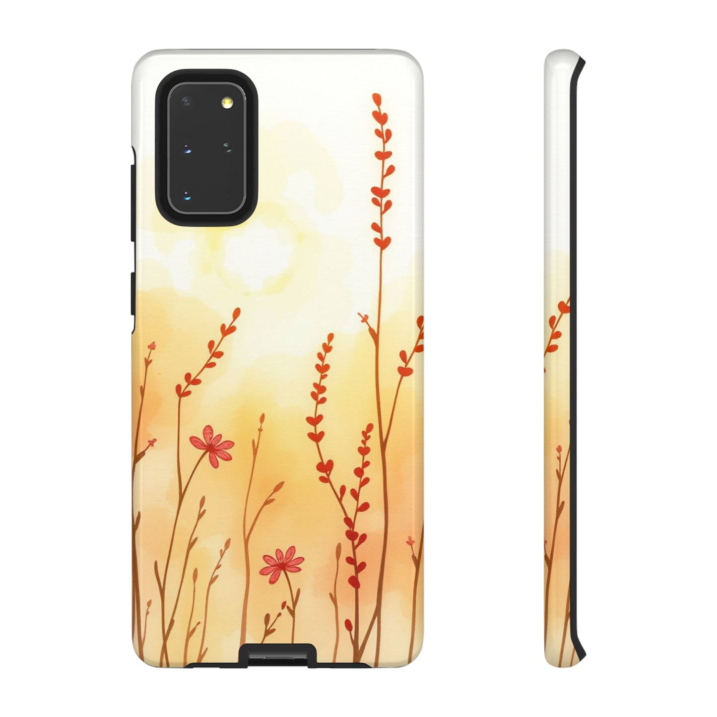 Samsung Galaxy S20+ / Glossy Phone Case - Boho Chic Watercolour Wildflower Dusk Pattern Phone Case