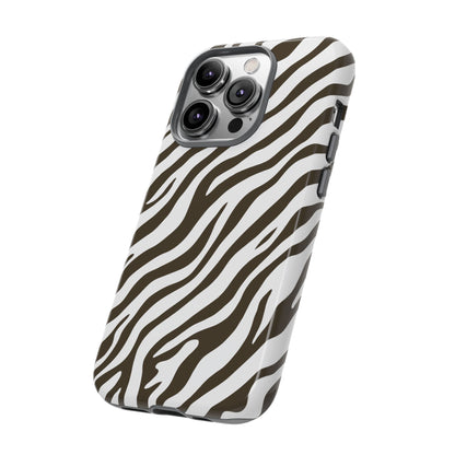 Stylish Mocha Zebra Print Phone Case