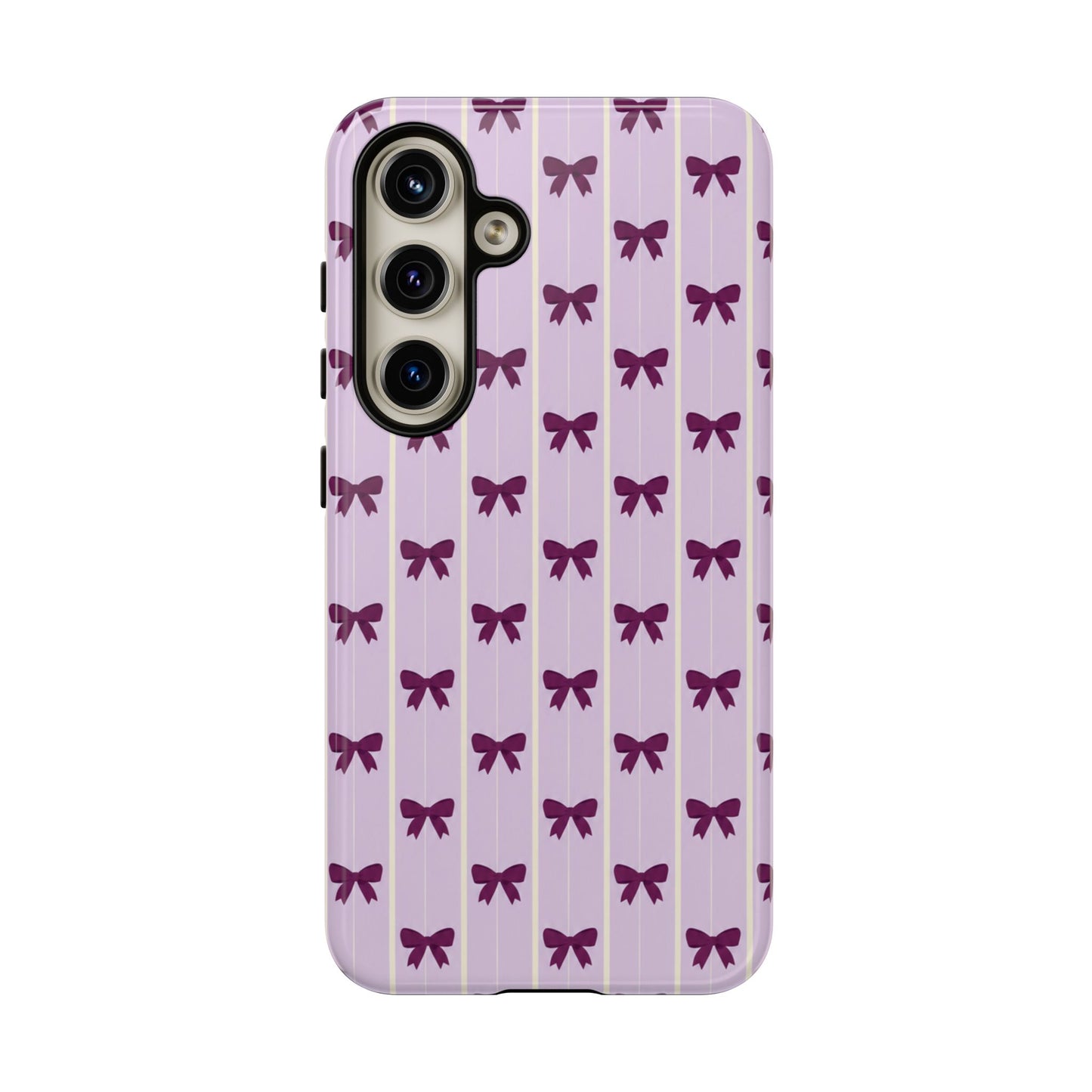 Retro Plum Purple Bow Pattern Phone Case
