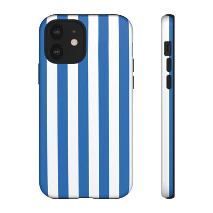 Simple Light Blue & White Stripe Pattern Phone Case - White Phone Case - iPhone 12 / Glossy