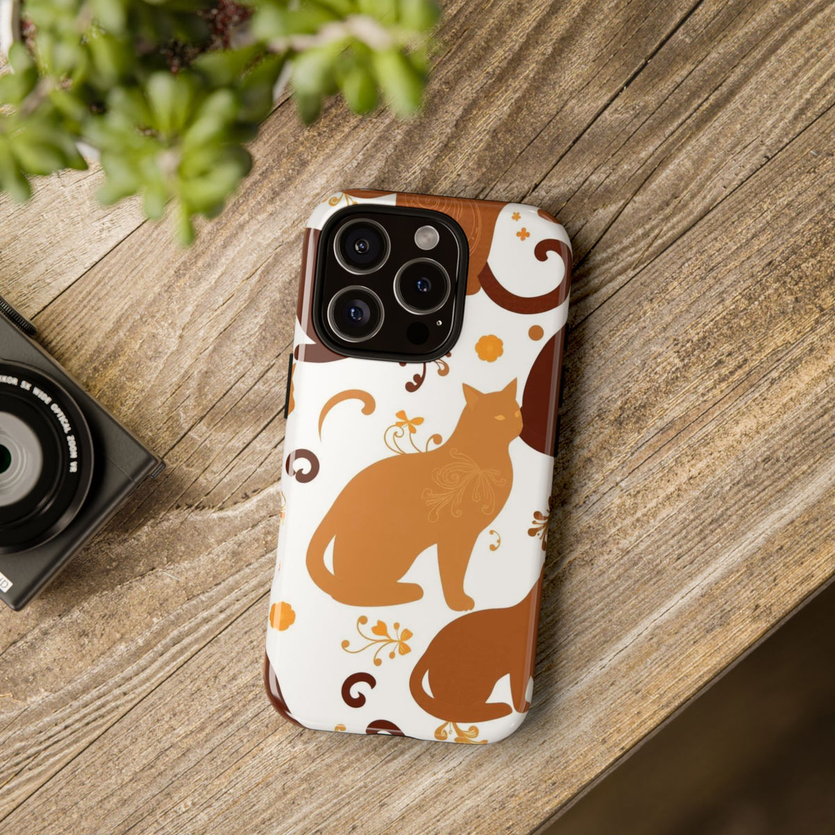 Abstract Cat Pattern Phone Case - Multicolor Phone Case