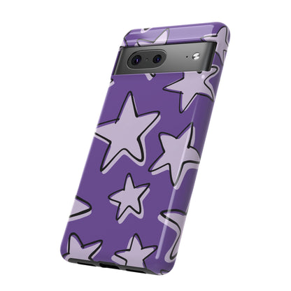 Violet Purple Doodle Star Phone Case