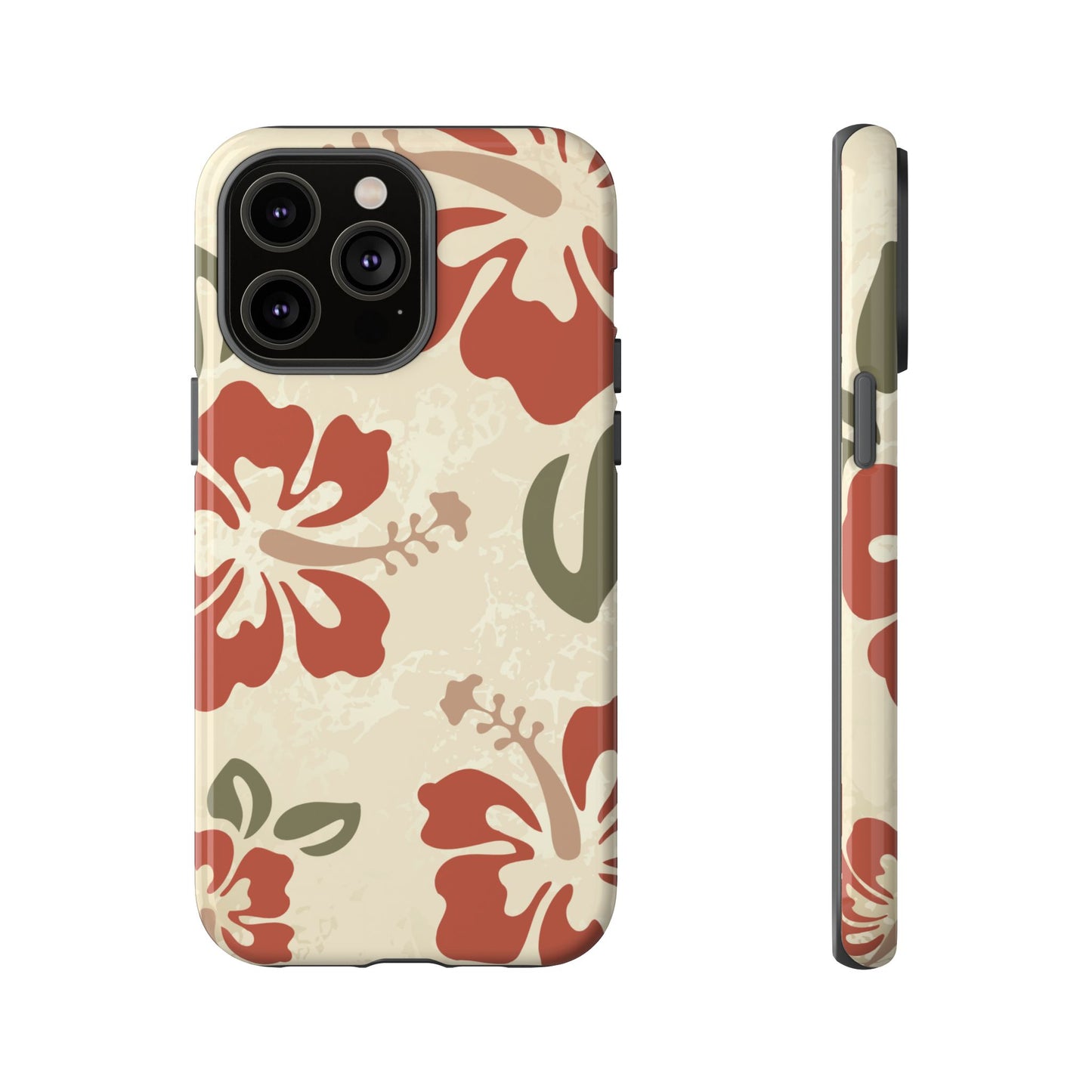 iPhone 14 Pro Max / Glossy Phone Case - ’Boho Chic Hibiscus Pattern #1’ Phone Case