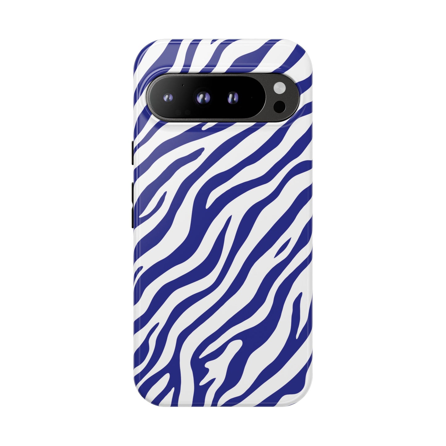 Stylish Electric Blue Zebra Print Phone Case