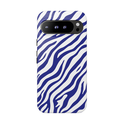 Stylish Electric Blue Zebra Print Phone Case