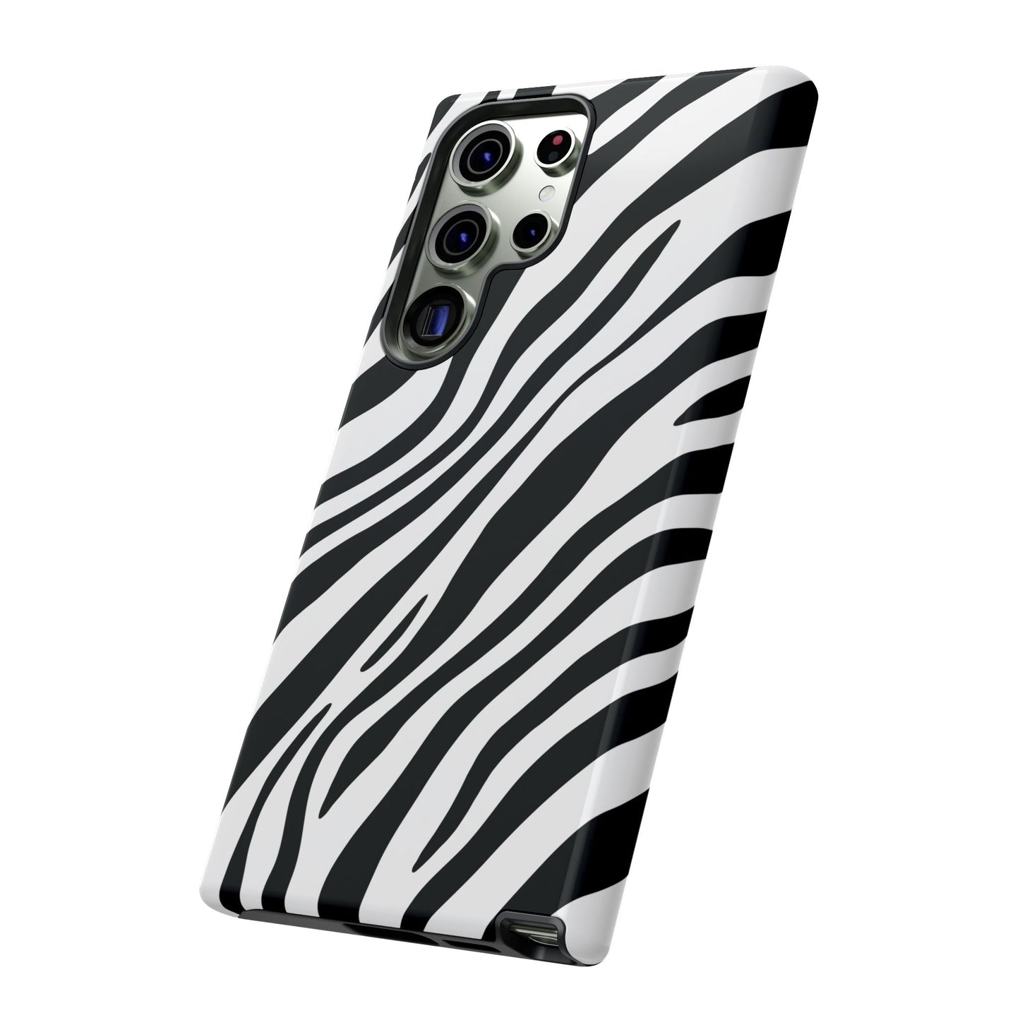 Modern Monochrome Zebra Print Phone Case