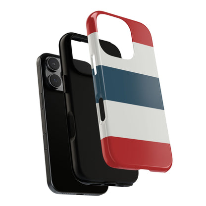 Phone Case - Red White & Blue Horizontal Stripe Pattern Phone Case