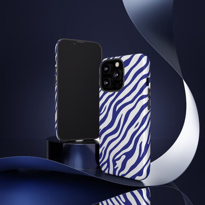 Stylish Electric Blue Zebra Print Phone Case