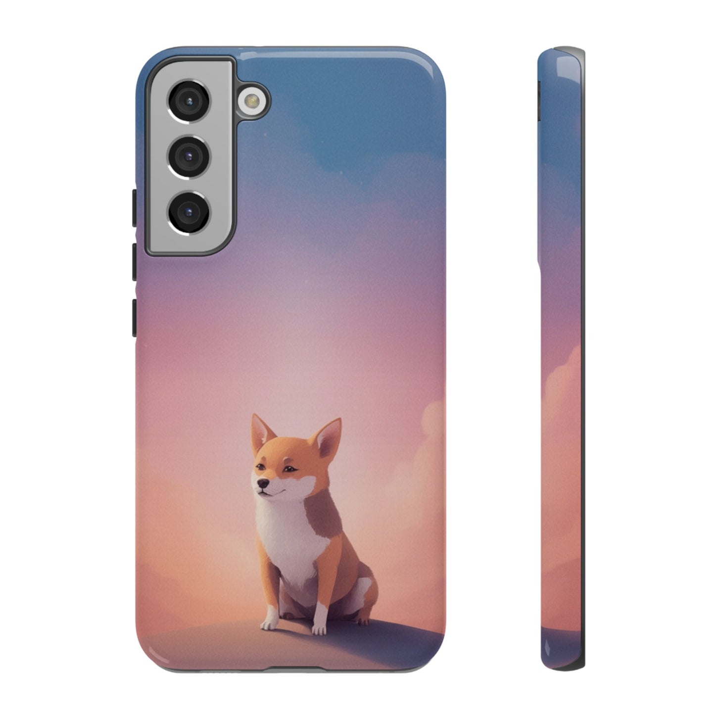 Samsung Galaxy S22 Plus / Glossy Phone Case - Cute Dog & Cloud Design ’Good Doggo’ Phone Case