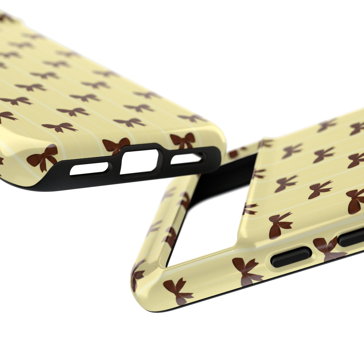 Retro Chocolate Brown Bow Pattern Phone Case