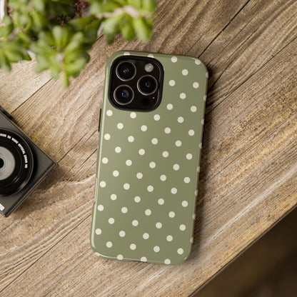 Green & White Dot Pattern Phone Case