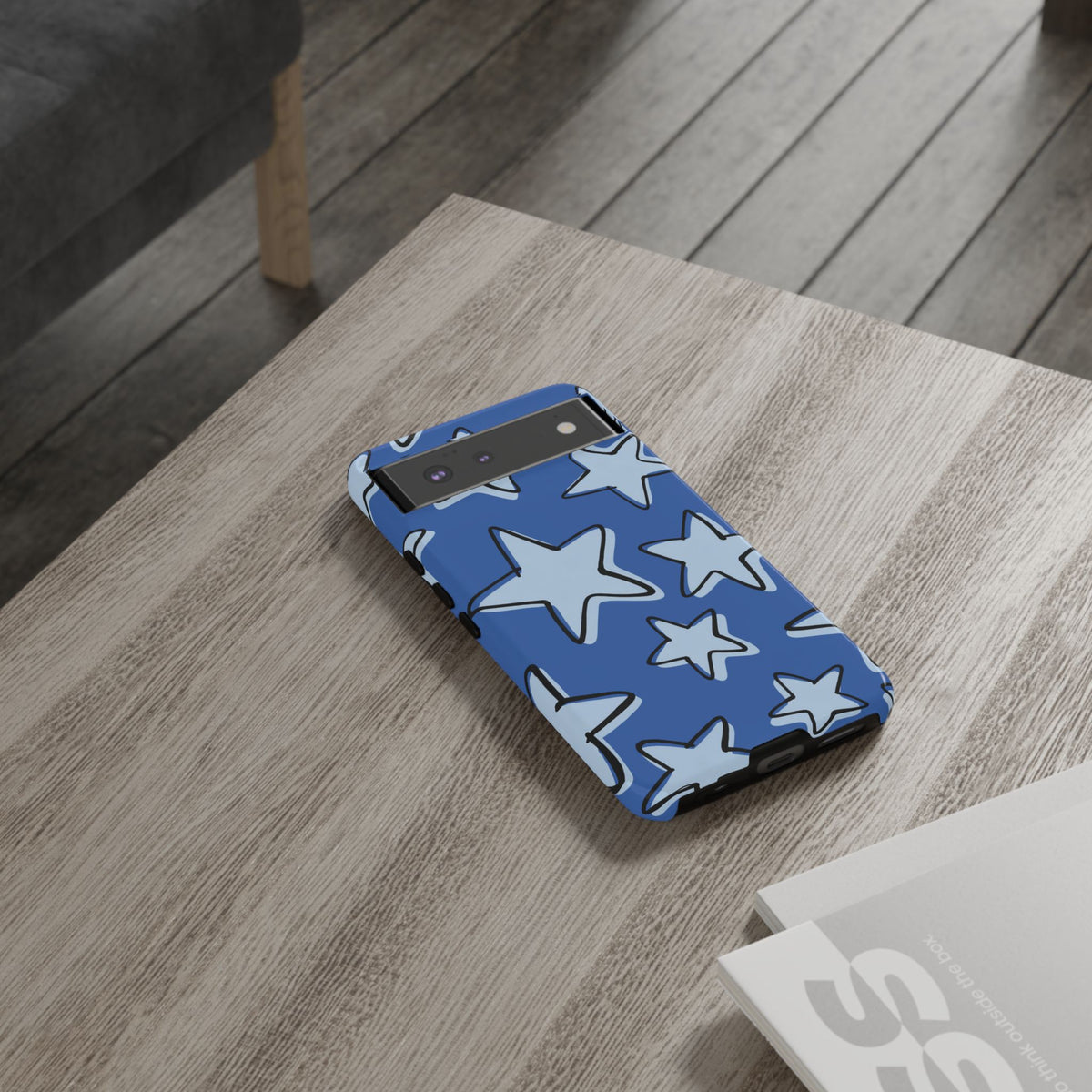 Cobalt Blue Doodle Star Phone Case