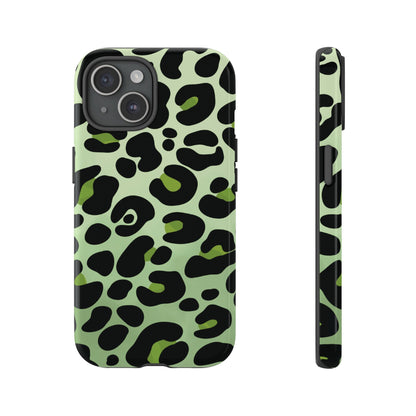 Chic Sage Leopard Print Phone Case