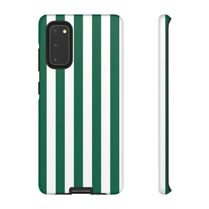 Samsung Galaxy S20 / Glossy Phone Case - Simple Green & White Stripe Pattern Phone Case
