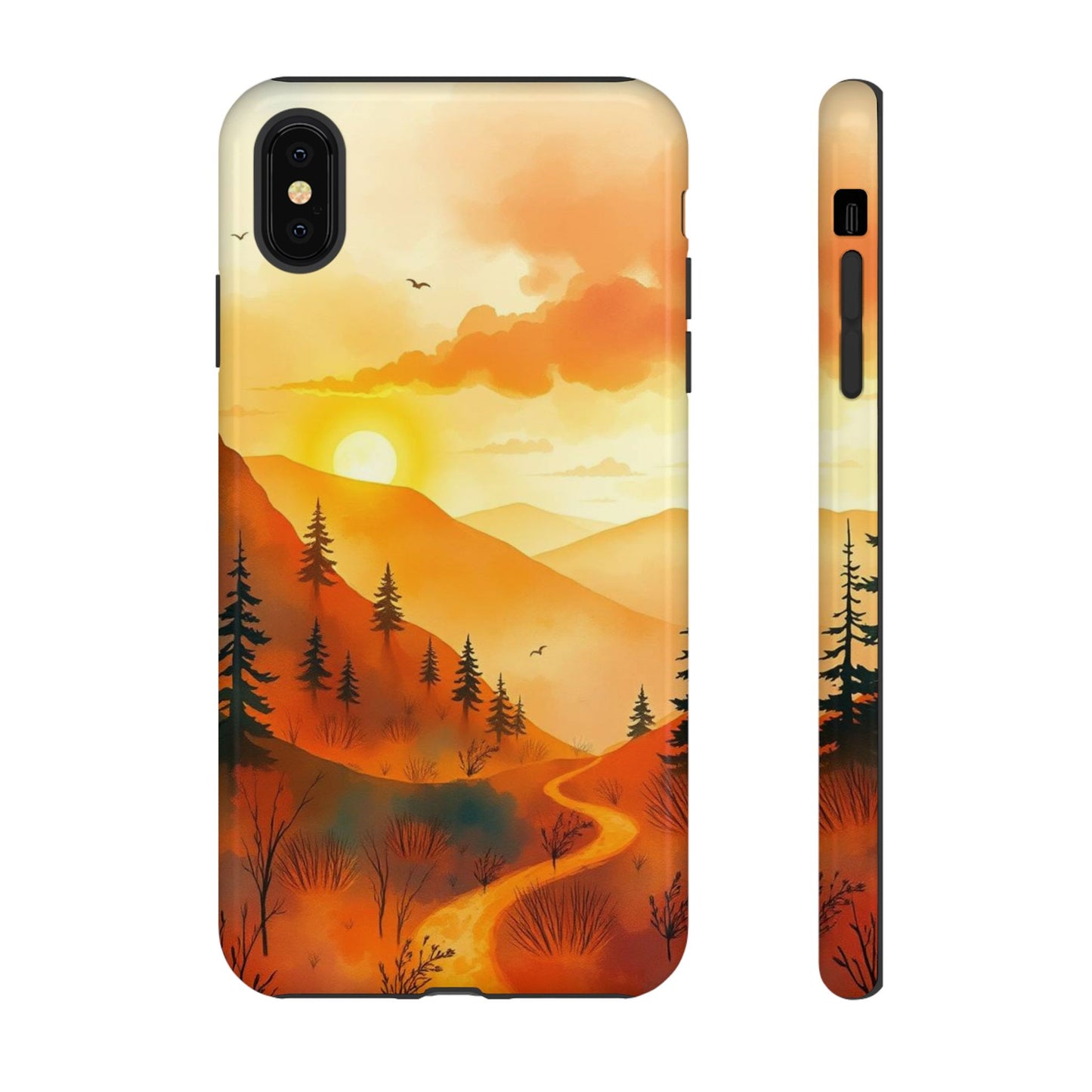 iPhone XS MAX / Glossy Phone Case - Golden Sunset Design Phone Case