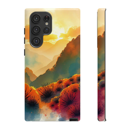 Samsung Galaxy S22 Ultra / Glossy Phone Case - Ideallic Watercolour Sunset Design Phone Case