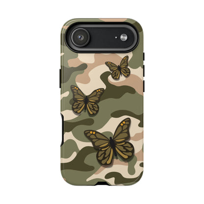 iPhone 17 Air / Glossy Phone Case - Green Butterfly Camo Phone Case