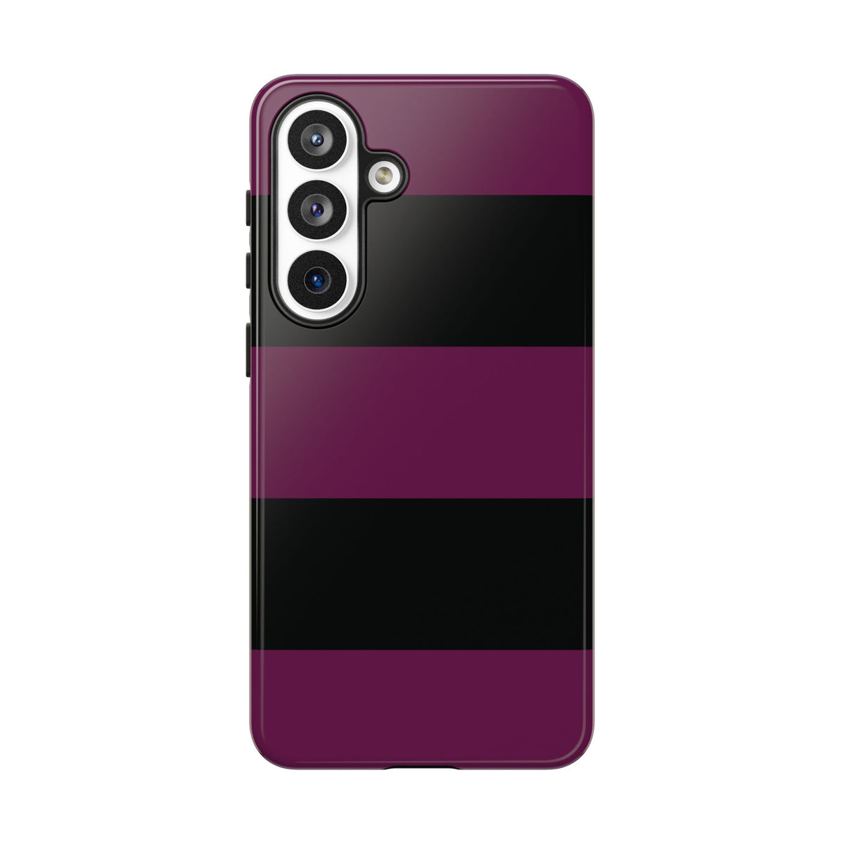 Purple & Black Horizontal Stripe Pattern Phone Case - Purple Phone Case - Samsung Galaxy S26 Plus / Glossy