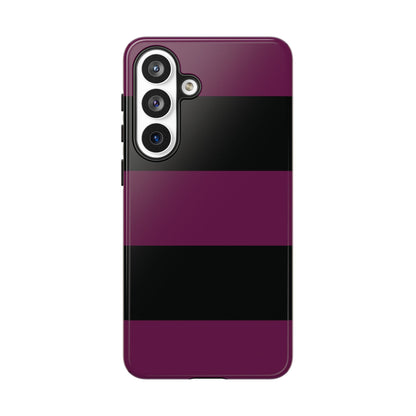 Purple & Black Horizontal Stripe Pattern Phone Case - Purple Phone Case - Samsung Galaxy S26 Plus / Glossy