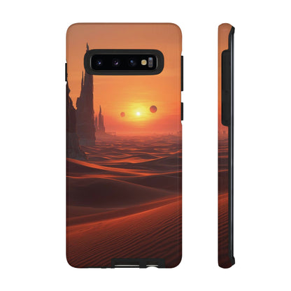Twin Suns Desert World Sci-fi Phone Case - Orange Phone Case