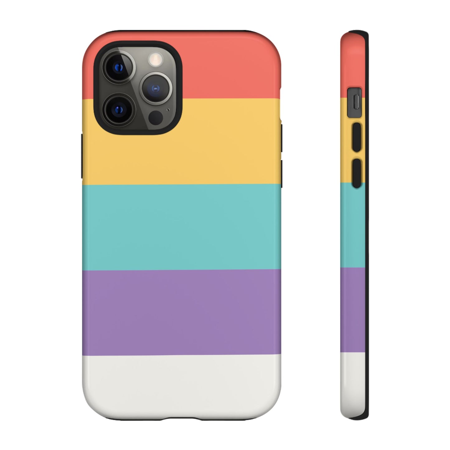 Pastel Rainbow Stripe Pattern Phone Case - Phone Case - iPhone 12 Pro / Glossy