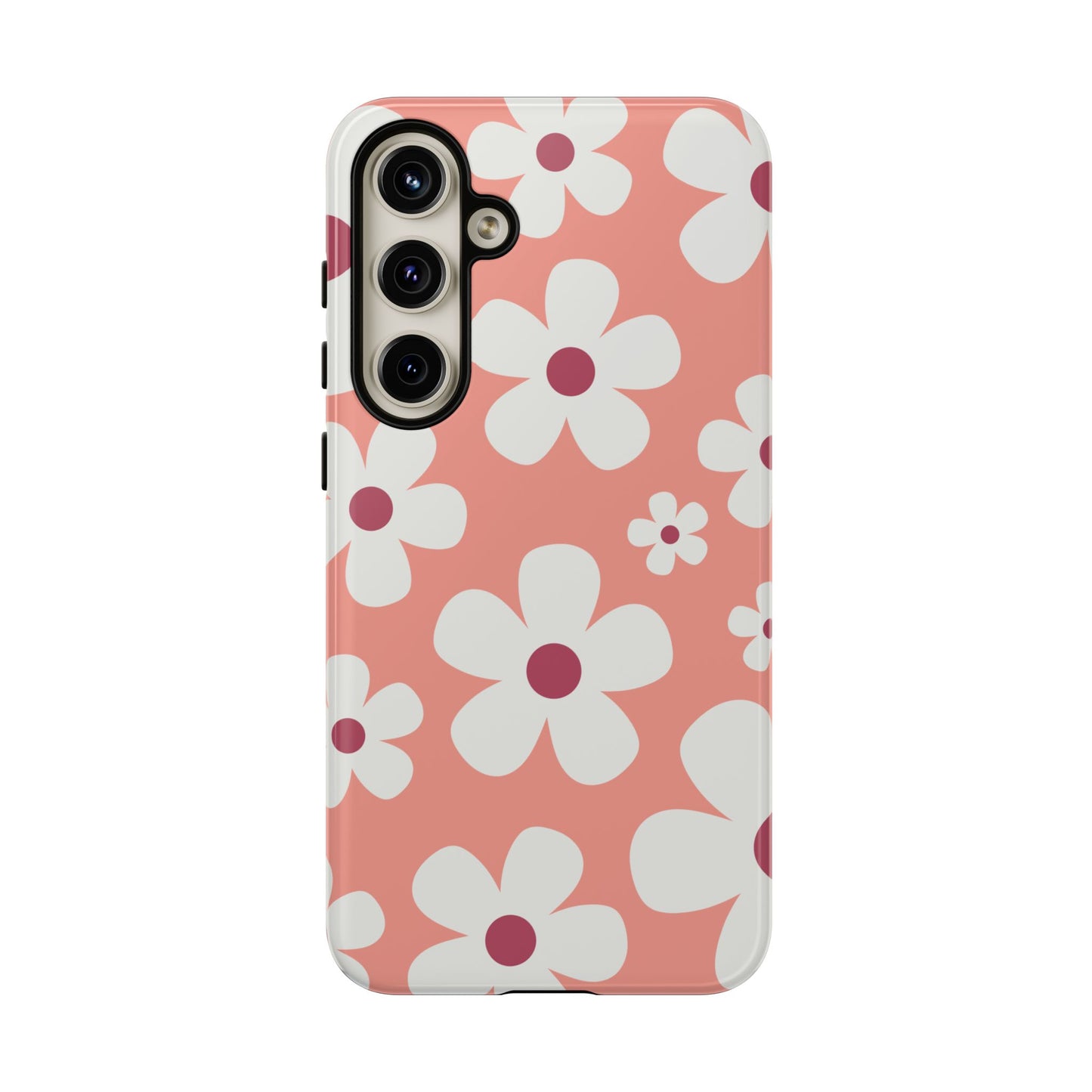Samsung Galaxy S24 Plus / Glossy Phone Case - Cute Pink Daisy Pattern #2 Phone Case