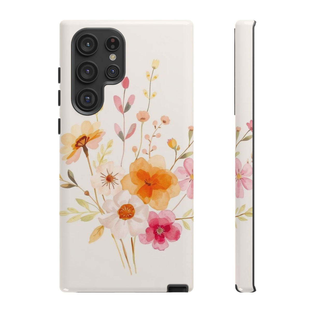 Boho Chic Watercolour Flower Pattern Phone Case - Multicolor Phone Case - Samsung Galaxy S22 Ultra / Glossy