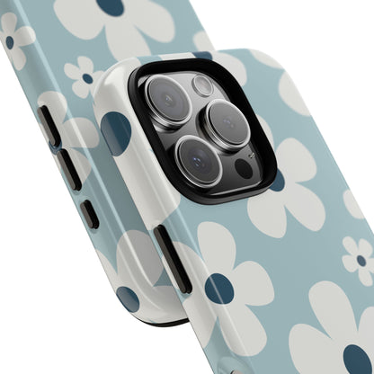 Cute Light Blue Daisy Pattern Phone Case - Blue Phone Case