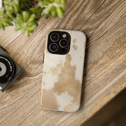 Elegant Champagne Cow Print Phone Case