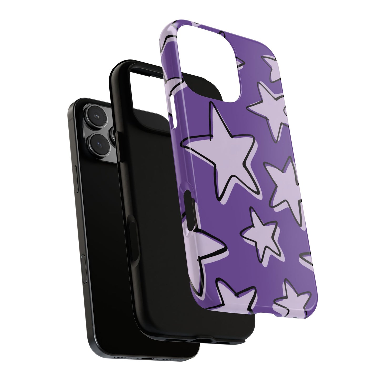 Violet Purple Doodle Star Phone Case