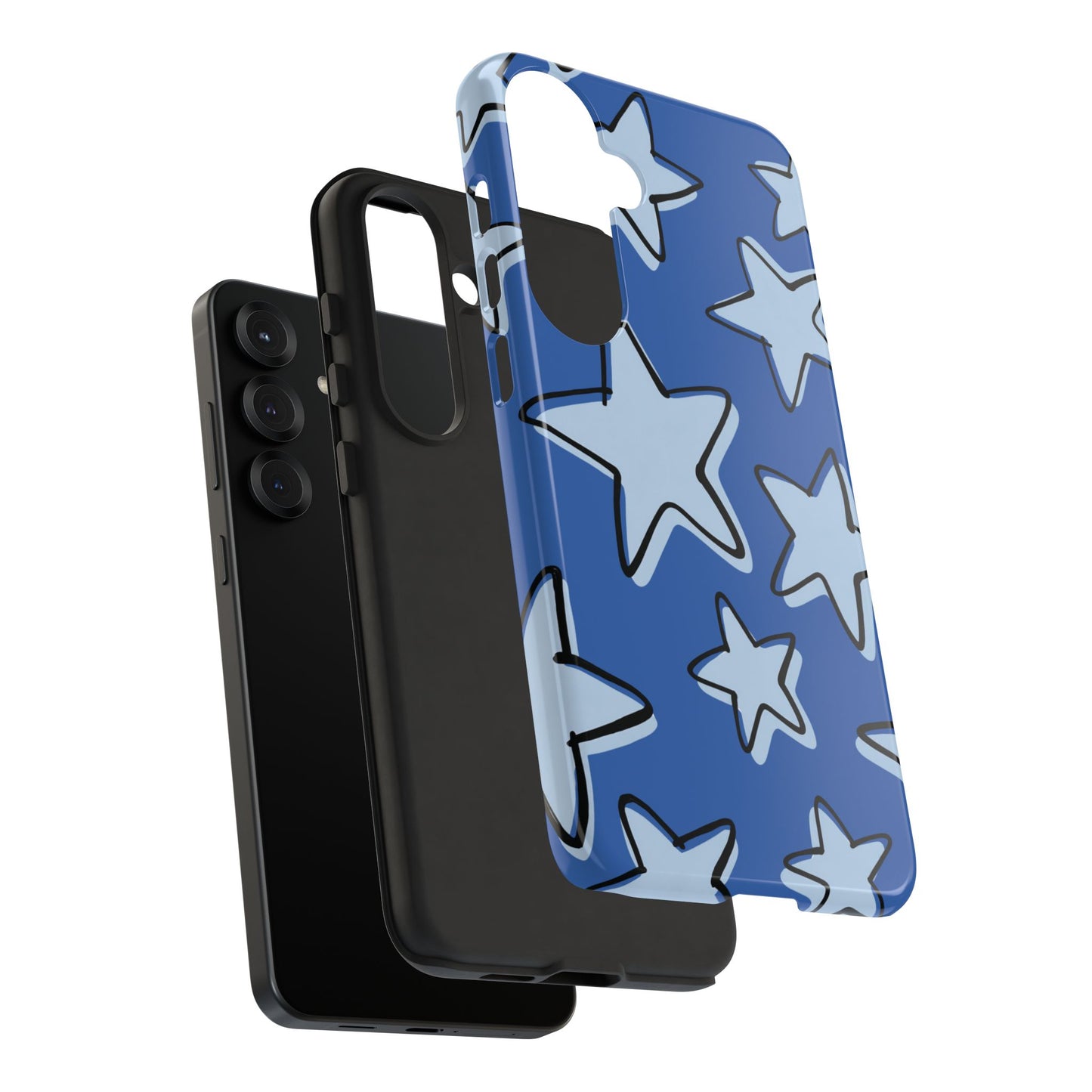 Cobalt Blue Doodle Star Phone Case