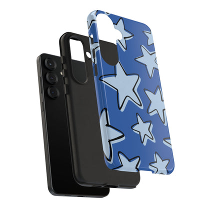 Cobalt Blue Doodle Star Phone Case