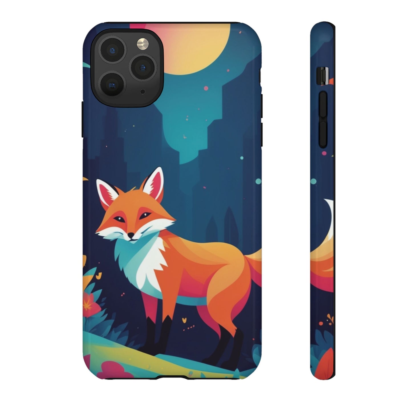 iPhone 11 Pro Max / Glossy Phone Case - Stylised Fox Design Phone Case