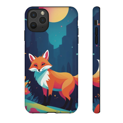 iPhone 11 Pro Max / Glossy Phone Case - Stylised Fox Design Phone Case