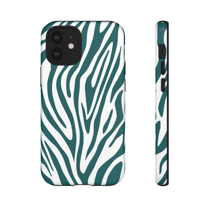 Graphic Teal Tiger Print Phone Case