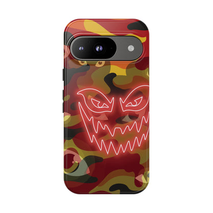 Inferno Neon Face Camo Phone Case - Red Phone Case - Google Pixel 9 / Glossy