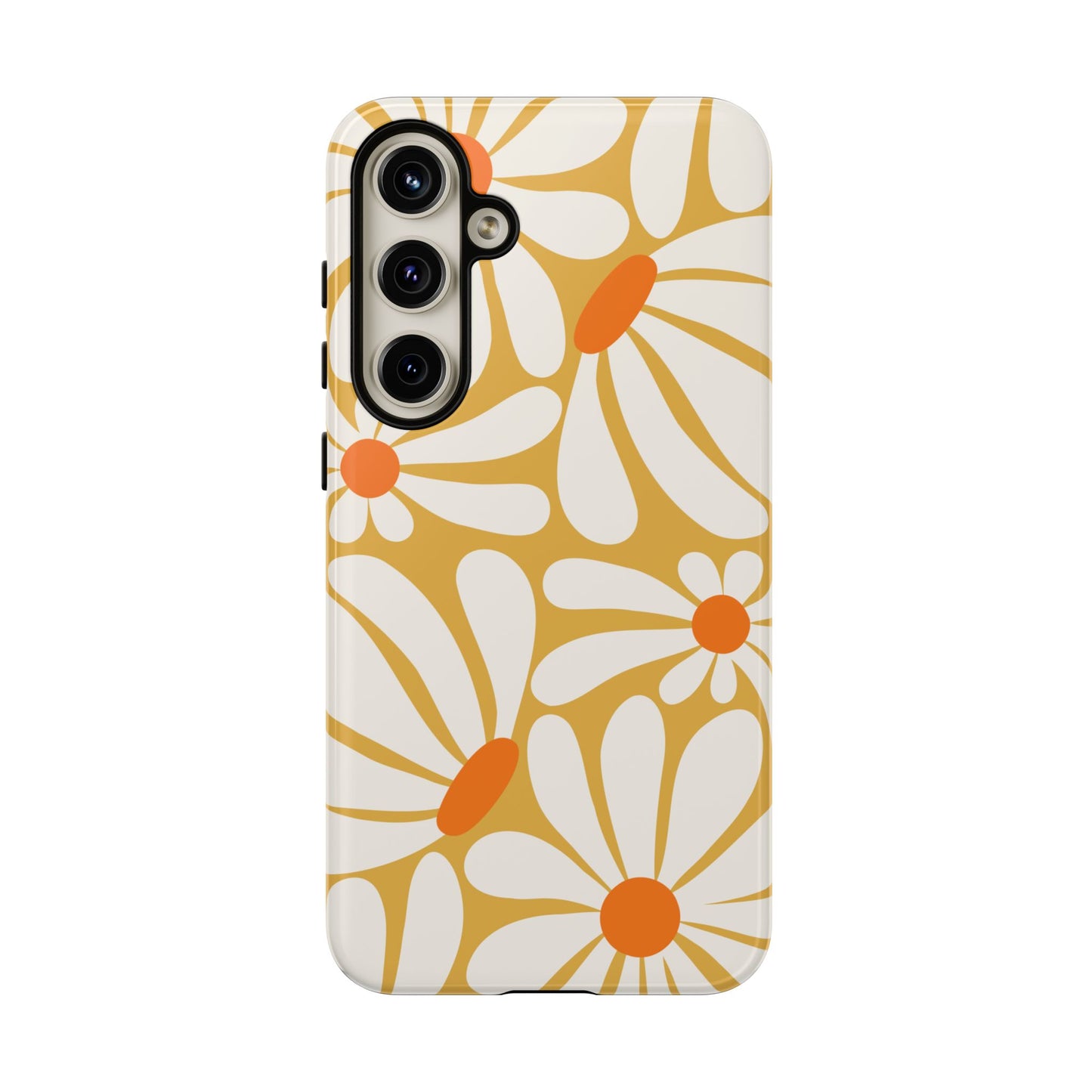 Samsung Galaxy S24 Plus / Glossy Phone Case - Retro Yellow Daisy Pattern Phone Case