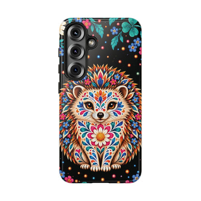 Vibrant Orange and Turquoise Calavera Hedgehog Phone Case - Multicolor Phone Case - Samsung Galaxy S25 / Glossy