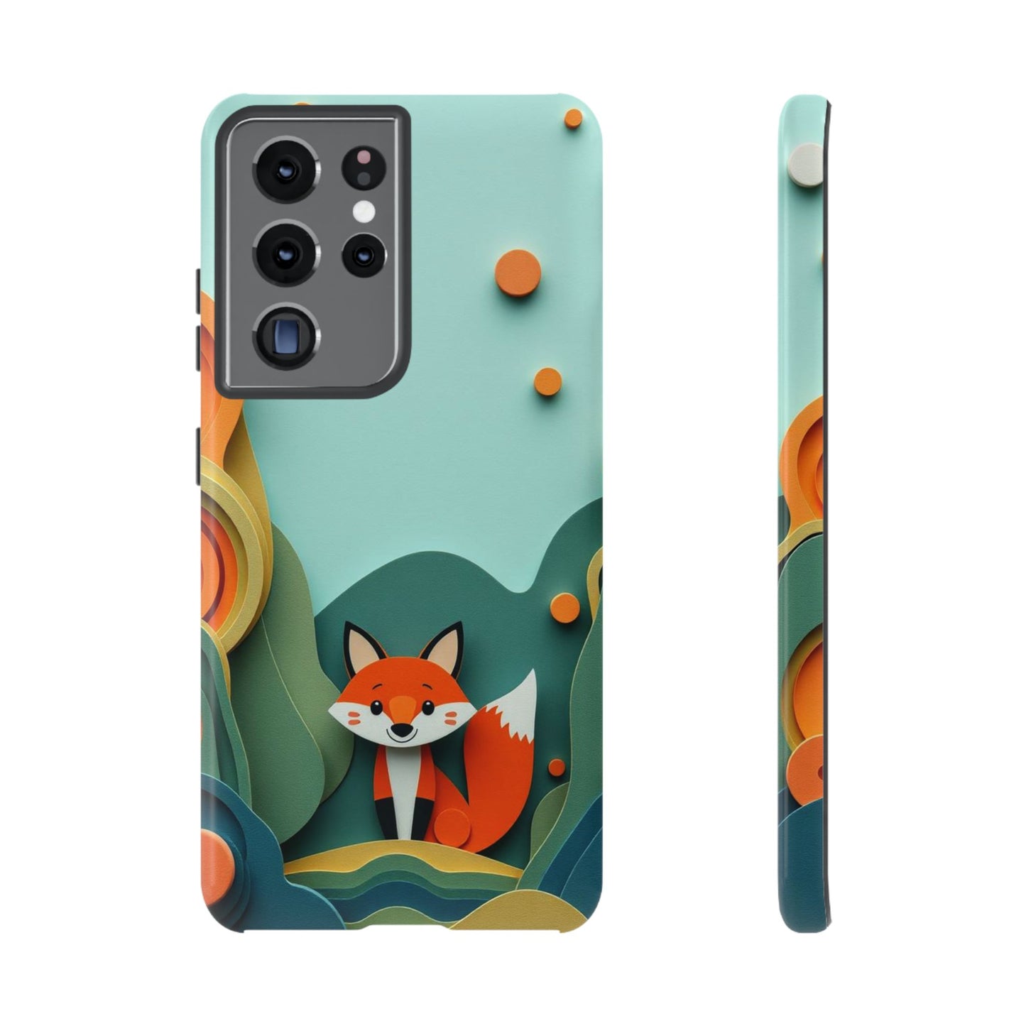 Samsung Galaxy S21 Ultra / Glossy Phone Case - Papier-mâché Fox Design Phone Case