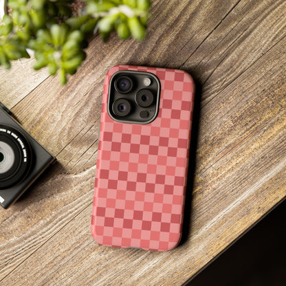 Bold Pink Small Checked Pattern Phone Case - Pink Phone Case