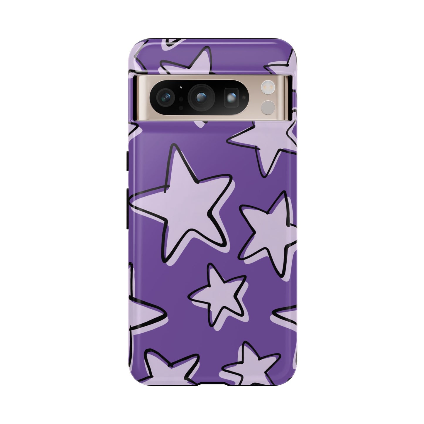 Violet Purple Doodle Star Phone Case