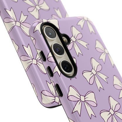 Chic Lilac Bow Pattern Phone Case