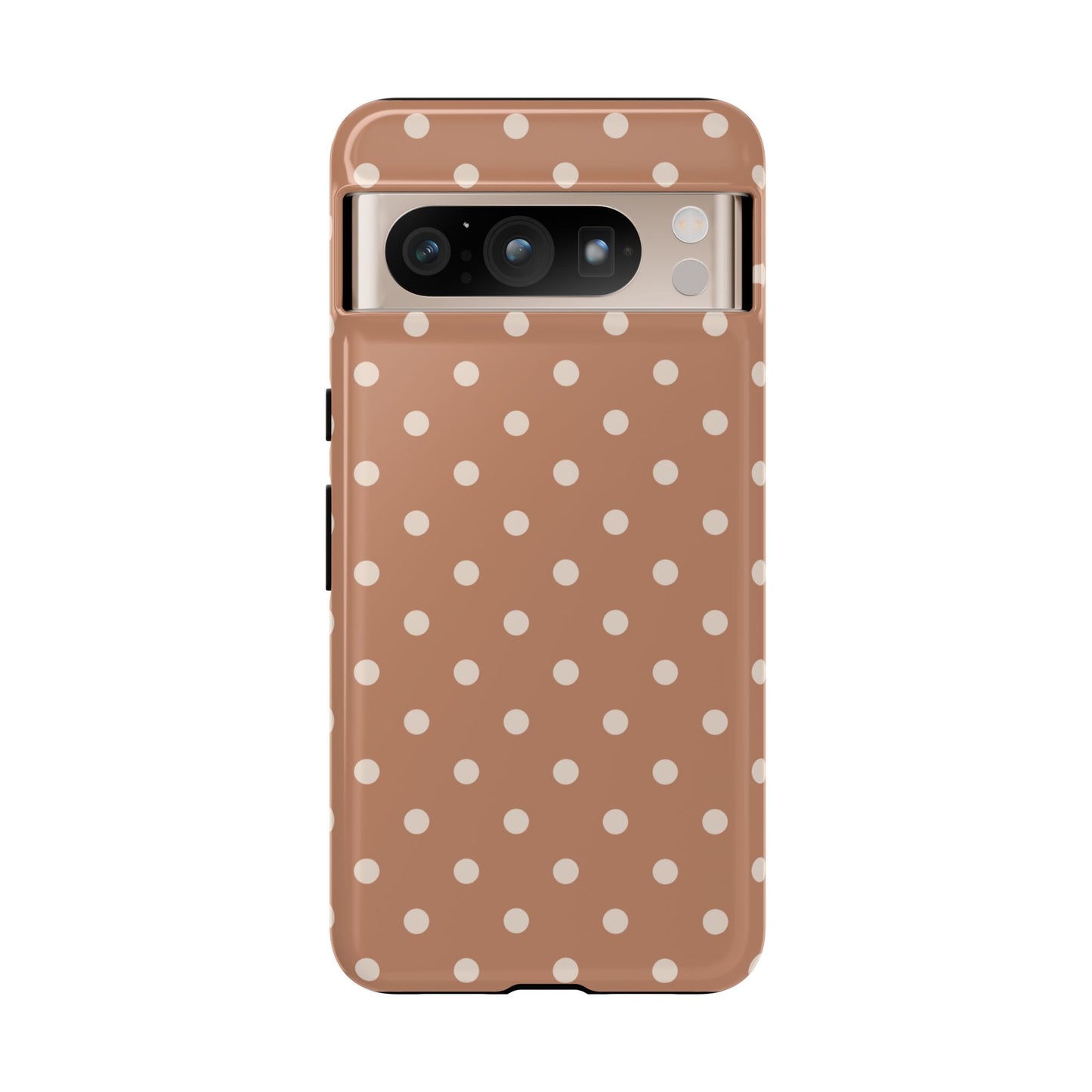 Brown with White Dot Pattern Phone Case