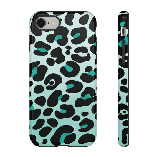 Cool Aqua Leopard Print Phone Case
