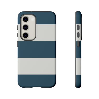 Blue & White Horizontal Stripe Pattern Phone Case - Blue Phone Case - Samsung Galaxy S23 / Glossy