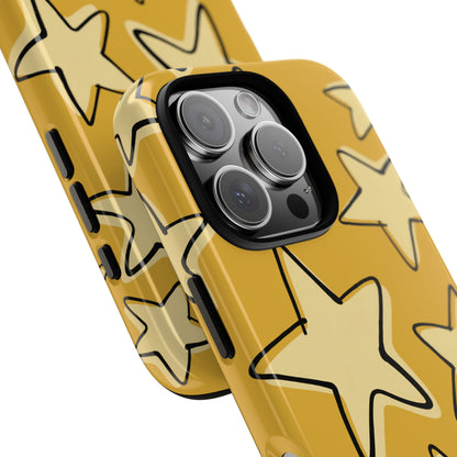 Golden Yellow Doodle Star Phone Case