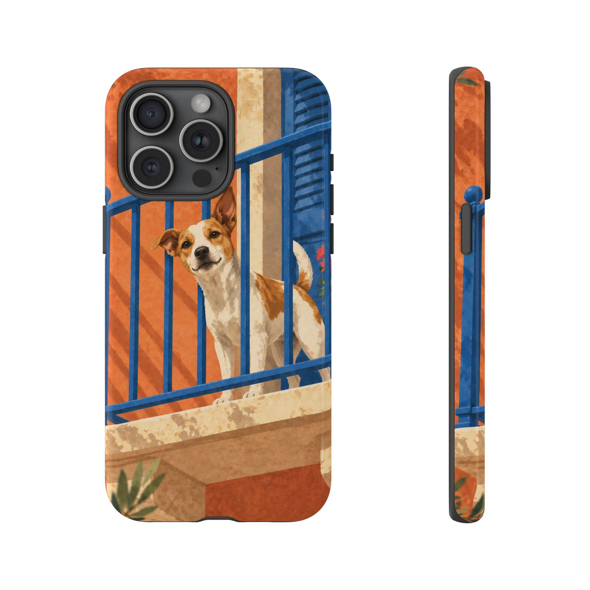 Jack Russell Terrier Balcony Busybody Phone Case - Multicolor Phone Case - iPhone 15 Pro Max / Glossy