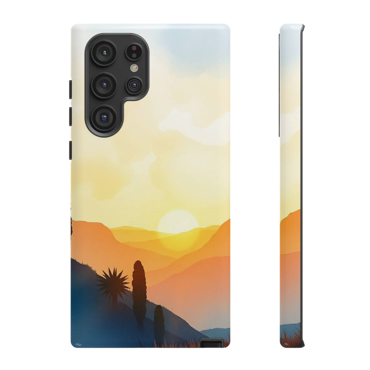 Watercolour Sunset Design Phone Case - Multicolor Phone Case - Samsung Galaxy S22 Ultra / Glossy